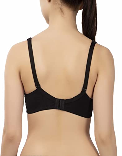 Image of Women's Seamless Padded Bra | Full Coverage | Cotton Stretch Fabric and Nylon Lace | Broad Adjustable Straps