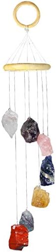 mookaitedecor Natural Fluorite Raw Rough Stone Wind Chimes Crystal for Home Garden Indoor Outdoor Decor