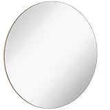 Hamilton Hills Contemporary Thin Natural Wood Edge Circular Wall Mirror | Glass Panel Rounded Circle Design Vanity Mirror (30' Round)