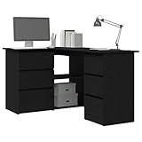 【Dimensions spacieuses】 Avec des dimensions de 145 x 100 x 76 cm, ce bureau d'angle offre assez d'espace pour différentes tâches. Les étagères permettent un rangement efficace, garantissant une surface de travail dégagée. Ses grandes dimensions sont parfaites pour les petites pièces ou les coins, où optimiser l'espace sans sacrifier le style est essentiel pour un espace de travail polyvalent.