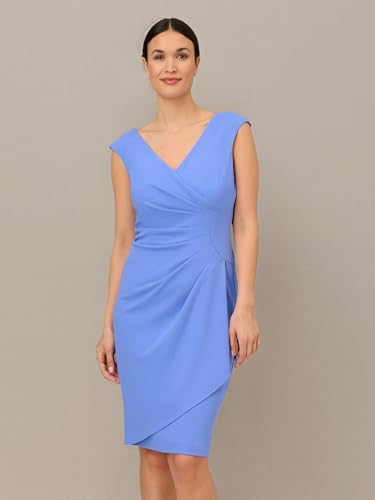 Image of Adrianna Papell Crepe Draped Overlay Dress