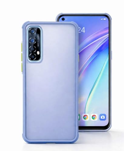 Image of COVERBLACK Back Cover Smoke Case for Realme RMX2151 / Realme 7| Raised Edges I paky | Imported Silicon Bumper Scratch & Camera Protection - Navy Blue