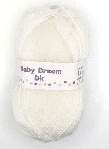 WoolCraft Baby Dream DK Knitting & Crochet Yarn, Beautifully Soft Baby Yarn Available in 9 Pastel Shades, 100% Acrylic, 300 Metres, 100g Balls, Pack of 5, White