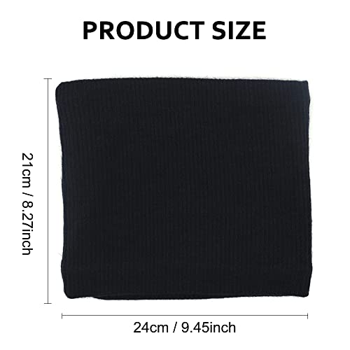 Hgdgears Fleece Neck Warmer Windproof Thermal Snood Scarf For Men Women Thick Winter Cold Weather Knitted Circle Scarf For Outdoor,2 Pack Black+Black #TOP1