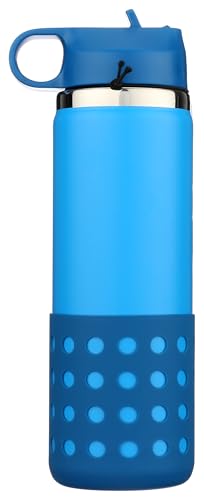 Image of Hydro Flask 20 Oz Kids Wide Mouth Straw Cap And Boot Lake