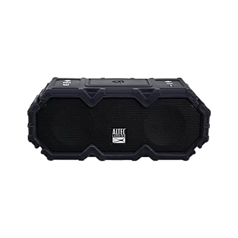 Altavoz Bluetooth portátil Altec Lansing IMW580-BLKC resistente e impermeable con carga inalámbrica Qi, 20 horas de batería y asistente de voz Cover