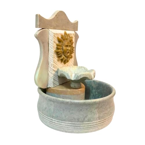Fonte Água Pedra Sabão Bebedouro Gato Sol Cascata Chafariz (Natural)