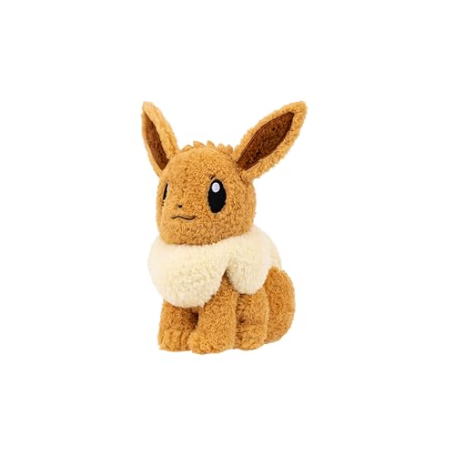 Image of Pokemon Cuddly Eevee Plush - 8-Inch Soft Shaggy Plush with Authentic Details