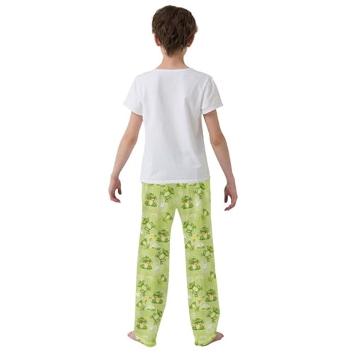 Frog Dragonfly Butterfly Boys Long Pants Soft Trousers Elastic Waist Kids Lounge Bottoms with Pockets S-XL3