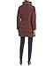 Cole Haan Women's Taffeta Down Coat with Faux Fur Collar, Merlot, Small