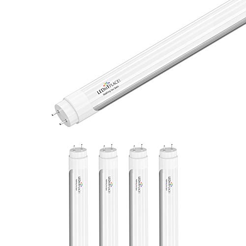 T8 4ft led Tube 18w 5000K Frosted 2400 lumens Single Ended Power (4-Pack)