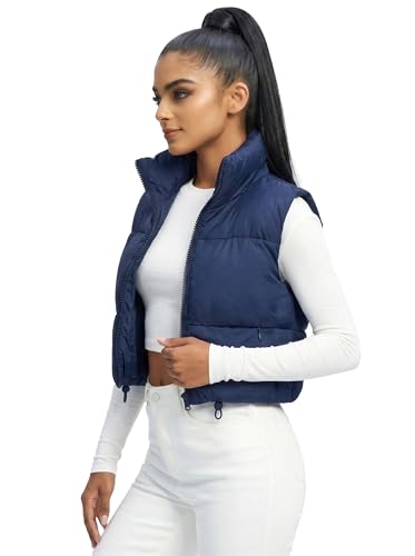 Chaleco acolchado ligero fuinloth mujer sin mangas y corto 3