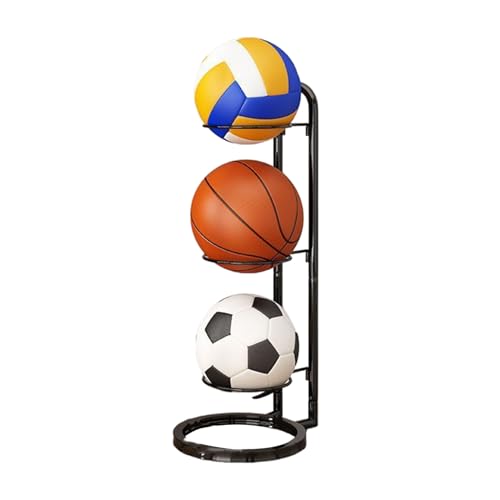 Gnbzxce Rolling Storage Rack Multilayer Display Rack Metal Vertical Stand For Basketball Football Volleyball