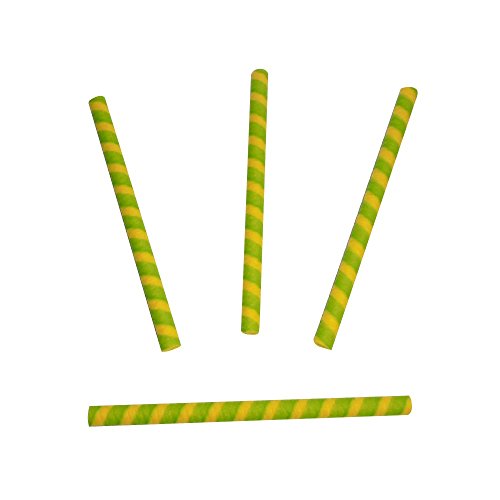 Unidades 250 cialda Amarillo Verde a forma de cannolo larga cm 17 para helado yogur Repostería y mousse Cover