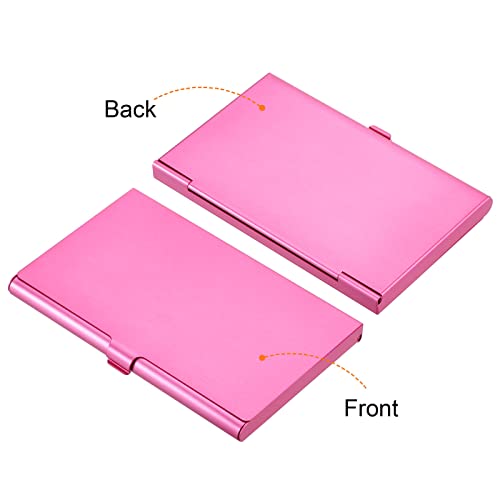PATIKIL Business Card Holder, 2 Pack Aluminum Metal Card Case Professional Slim Pocket Card Holder for Name Card Credit Card Red, Pink - Image 4