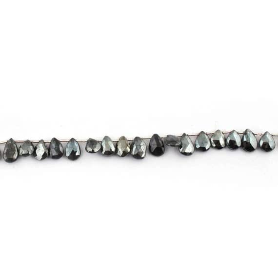 Spinelle noire perles briolettes pour bijoux artisanaux style bohème chic fil 8" SB1407