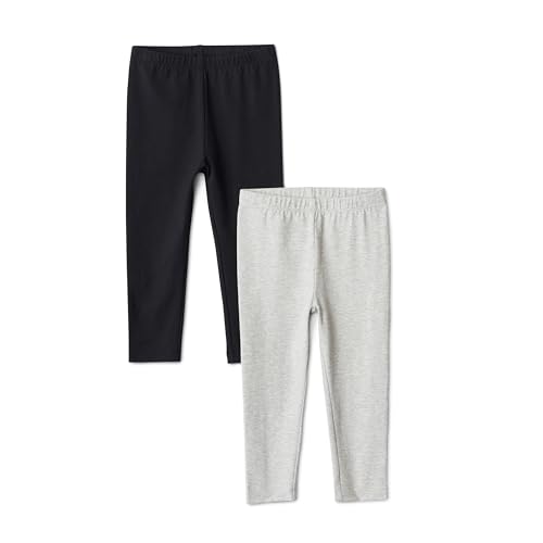 Image of Amazon Essentials Girls' Cotton Stretch Leggings, Multipacks