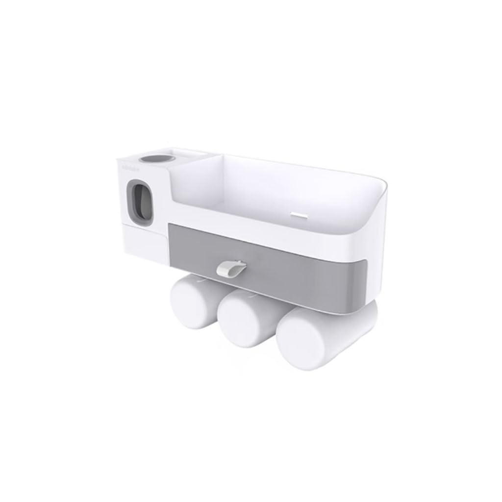 Estante para Cepillos de Dientes Portaspazzolino con cassetto, Dispenser for dentifricio, portadentifricio Multifunzionale Senza Fori(L29.3cm)