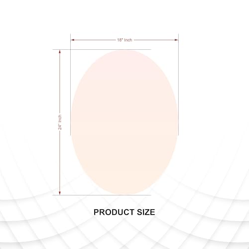Image of 18x24 Inch Oval Frameless Wall Mirror - Modern Decorative Vanity Mirror for Bathroom, Bedroom, Living Room & Entryway