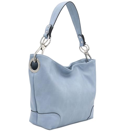 Image of Hobo Shoulder Bag with Big Snap Hook Hardware