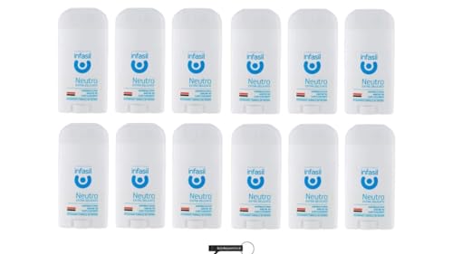 12 deodoranti Infasil Neutro Extra Delicato Deodorante Stick senza sali di alluminio 50 ml + keyring italy shop service