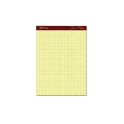 Gold Fibre Canary Quadrille Pad, 8-1/2" x 11-3/4", Canary, 4 squares/inch, 50 Sheets [Set of 2]
