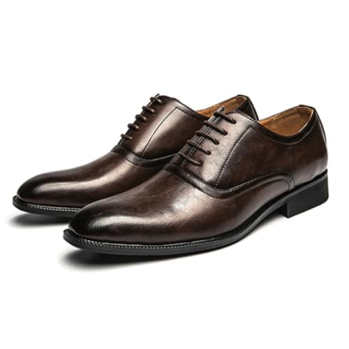 Men's Wedding Dress Oxford Shoes Italian Leather Lace-Up Cap Toe Anti-Slip Formal Uniform Shoe2