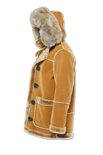 Faux Suede Shearling Coat, Cognac4