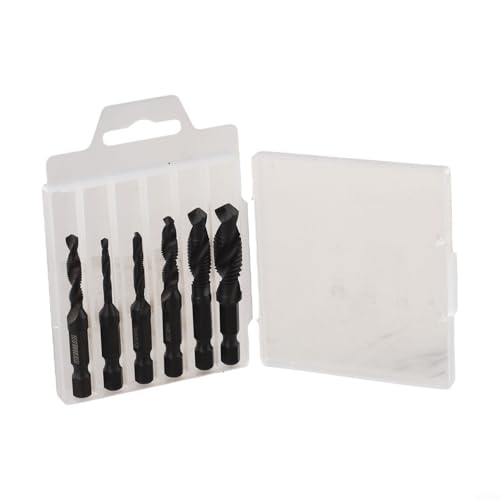 Set di maschi filettati metrici con rivestimento in titanio, punte per trapano e rubinetto, rivestimento in titanio HSS per legno, plastica e alluminio (insaccato)