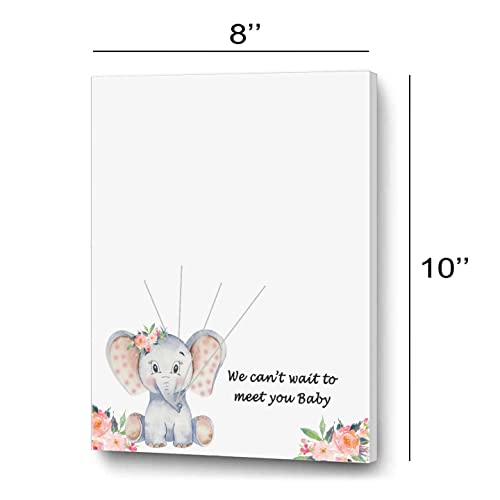 Baby Shower Guest Book Fingerprint Tree Canvas, a Baby Shower Guest Book, Finger Print Guest Book, Gender Reveal Decoration Elephant Theme