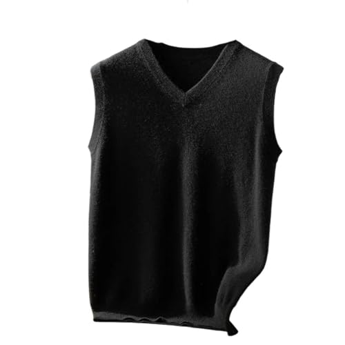 UIOKLMJH Men's V-Neck Sleeveless Solid Cashmere Vests Comfortable Breathable Soft Slim Fit Knitted Pullovers