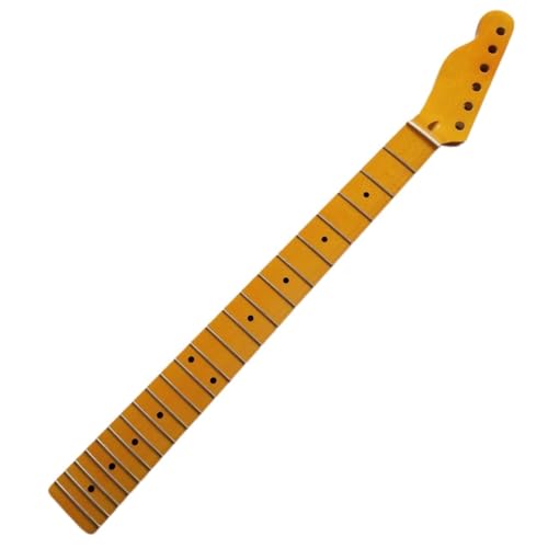 Manche guitare électrique 25.5 pouces touche érable jaune 22 frettes tête reverse