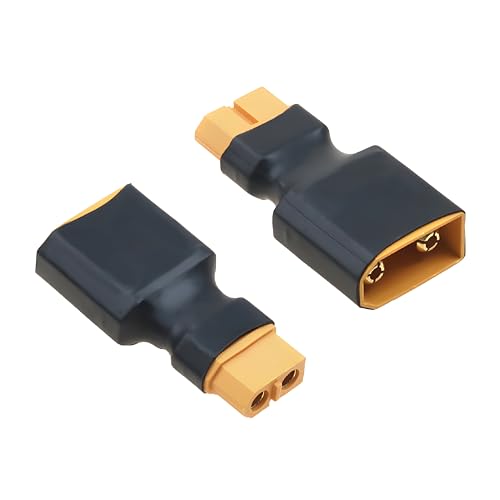 2 Paar XT60 Buchse auf XT90 Stecker, T-Stecker Männlich auf XT60 Buchse Adapter Akku Aufladen Konverter Anschluss Lithium Akku ESC Adapter für RC Auto Drohne Quadcopter Modell