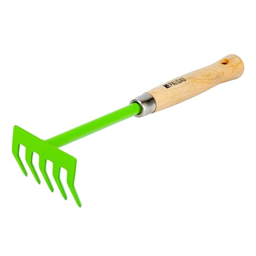 PALISAD Ancinho / Rastelo de Jardim 5 Dentes 340 mm – Rastelo Resistente com Revestimento Protetor