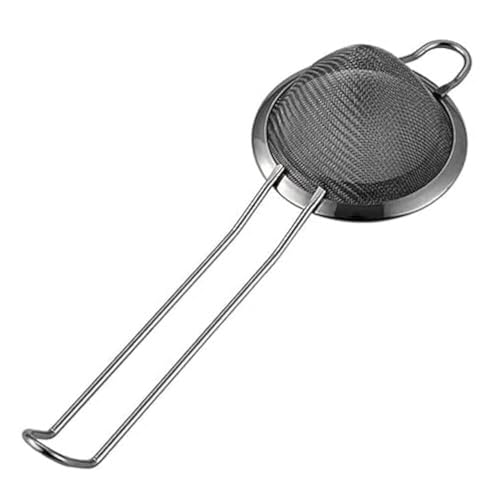 Passoire Chinois Fine Conique Acier Inoxydable Mailles Fines Bar Restaurant Cuisine Saupoudrage Cacao Filtration Pulpe Pépins Tamis Cocktails Ø7.5cm (Noir)