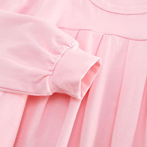 Image of Goodstoworld Toddler Girl Clothing Size 4-5t Year Old Little Girls Cute Vintage 2pcs Girls 5t Outfits Set Clothes Long Pants Sweatshirts Floral Pink