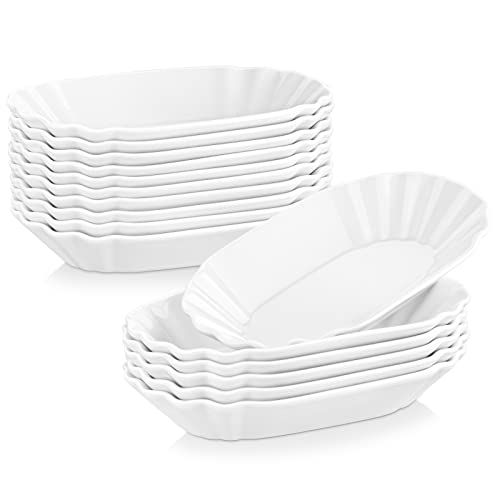 MALACASA, Serie Regular, 16 teilig Set Porzellan Pommesschälen, CremeWeiß Pommes Schälen, Würstchenteller, Servierteller, Beilagenschälen, Schälchen, 19,5x12x3,5 cm MALACASA, Serie Regular, 16 teilig Set Porzellan Pommesschälen, CremeWeiß Pommes Schälen, Würstchenteller, Servierteller, Beilagenschälen, Schälchen, 19,5x12x3,5 cm