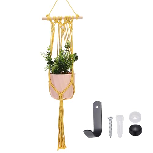 uxcell Macrame Plant Hanger, 34 Inch Plant Hanger Indoor Outdoor Hanging...