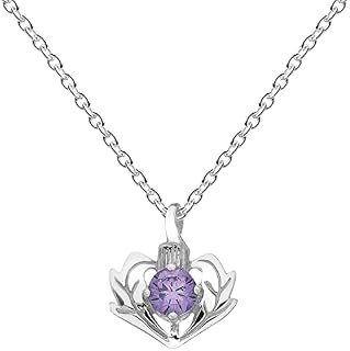 Heritage Sterling Silver and Amethyst Thistle Necklace of 45.7 cm