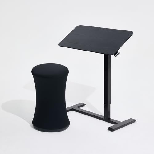 Image of TopJob AnyDesk Nest Pro Sit Standing Desk, Portable Folding Stand Desk with Hidden Wheels, Computer Workstations, Home Use, Couch Side Table, Bedside Table, Kitchen Prep Table, Cordless (Black)