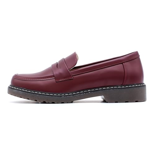 ANVANVZAI Women's Chunky Loafers, Platform Comfortable Slip-On Dressy Fashion Driving Moccasins Women Wine Size 7 by ANVANVZAI - Used condition - Image 6