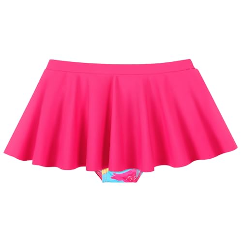 Image of BAOHULU Girls Two Piece Swimsuits Rash Guard Ruffle Bikini Skirt Short Sleeves Beach Dress Swimwear UPF 50+ 3-12Y