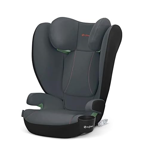 CYBEX Silver Autositz Solution B2 i-Fix, Inkl. Getränkehalter, Für Autos mit und ohne ISOFIX, Ab ca. 15-50 kg, Ab ca. 3 bis 12 Jahre, Steel Grey (Grau)