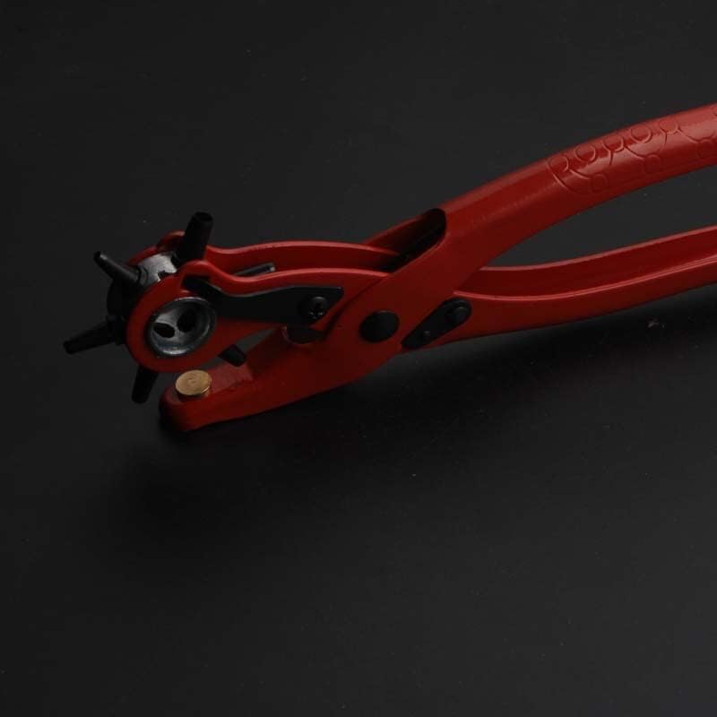 5 Hole Leather Belt Hole Punch Plier Leather Punchers Eyelet Puncher Revolve Sewing Machine Bag Setter Tool Pliers Tools - (Color: 1pcs)