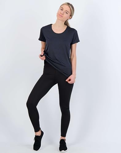 Image of Real Essentials 5 Pack: Women's Dry Fit Tech Stretch Short-Sleeve Crew Neck Athletic T-Shirt Available in Plus Size Set Medium