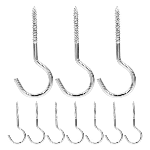 LOPUNER 20個の金属製アイスクリューフック - 木材用セルフタッピング合金アイボルト - 小さなアイレットフックネジ、ねじ付き吊り下げ金具、パーティー、フェスティバル用