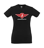  Girlie-Shirt - Zündapp mit Logo und Schrift (M, Schwarz)