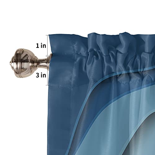 Risqiten Blue Brown Ombre Cream Valances For Windows, Kitchen Curtains Window Treatment Decor, Modern Geometric Aesthetic Rod Pocket Short Window Valances For Living Room/Bedroom, 54" X 18" #TOP6