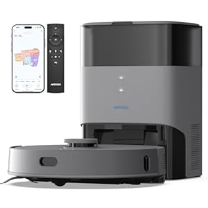 AIRROBO Saugroboter mit Wischfunktion und Absaugstation, T25+ Staubsauger Roboter 5500Pa, Saug und Wischroboter LiDAR Navigation, 240Min Laufzeit, APP-Steuerung, Starke Saugkraft für Teppich Tierhaare