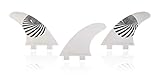 Bajo peso QUILLA Surf FCS Compatible Tri-Set A2 Composite 40% Fibra DE Vidrio. Sistema Fusion. Talla M (Blanco)